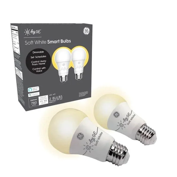 GE C by GE Smart 60-Watt EQ A19 Soft White Medium Base (e-26) Dimmable Smart LED Light Bulb - Image 4