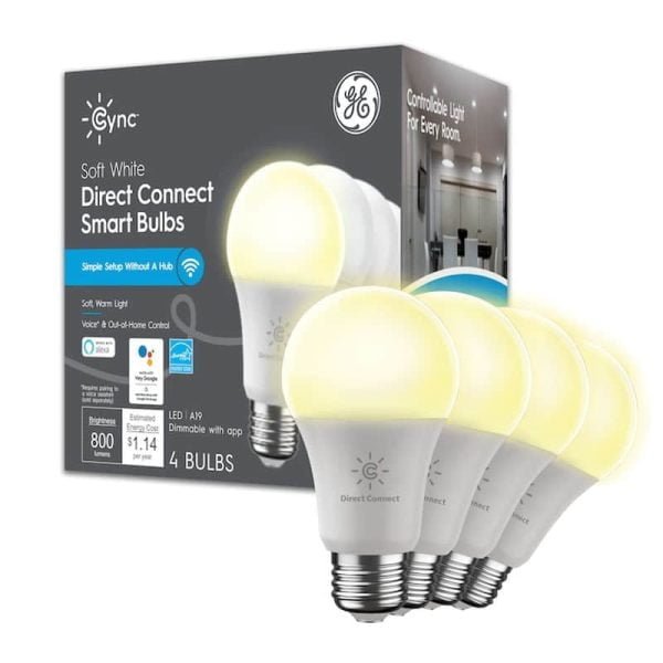 GE C by GE Smart 60-Watt EQ A19 Soft White Medium Base (e-26) Dimmable Smart LED Light Bulb - Image 3