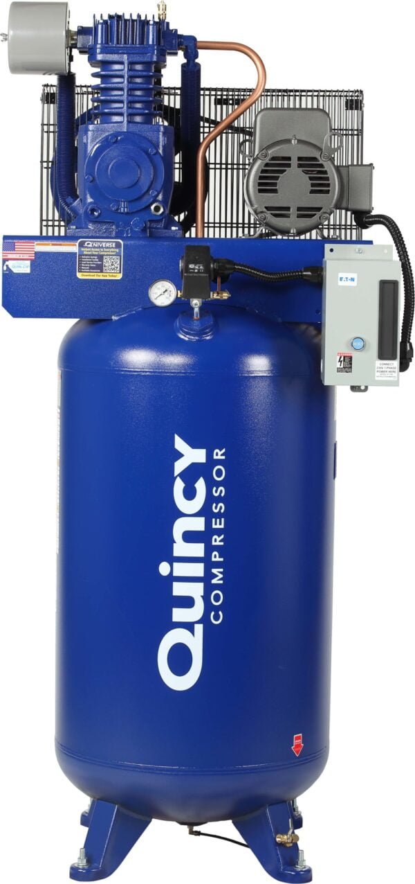 5HP 230V Quincy Air Compressor - 80 Gal Vertical