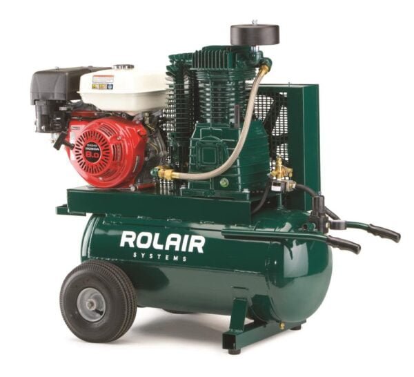 Rolair 20 Gallon Compressor with 9 HP Honda Engine, Delivering 20.1 CFM at 90 PSI